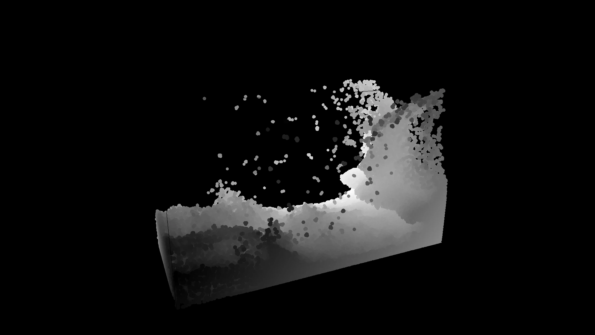 Pass 1: raw depth map of individual spheres
