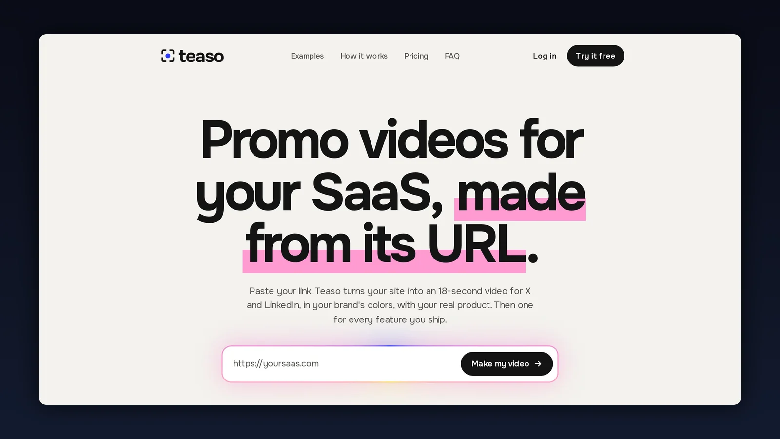 Aperçu du projet Teaso